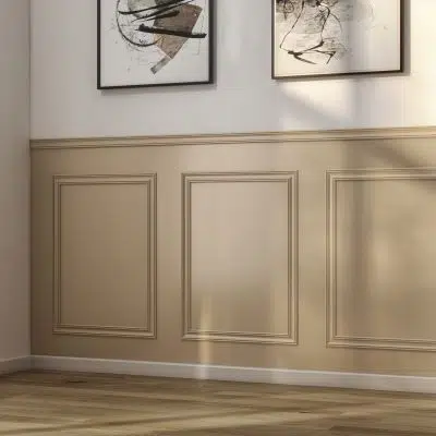 Dado wall panelling kit in the corner of the room