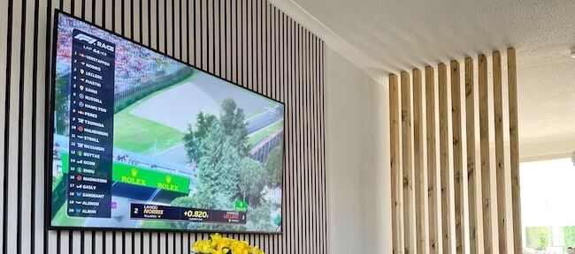 Media wall with TV
