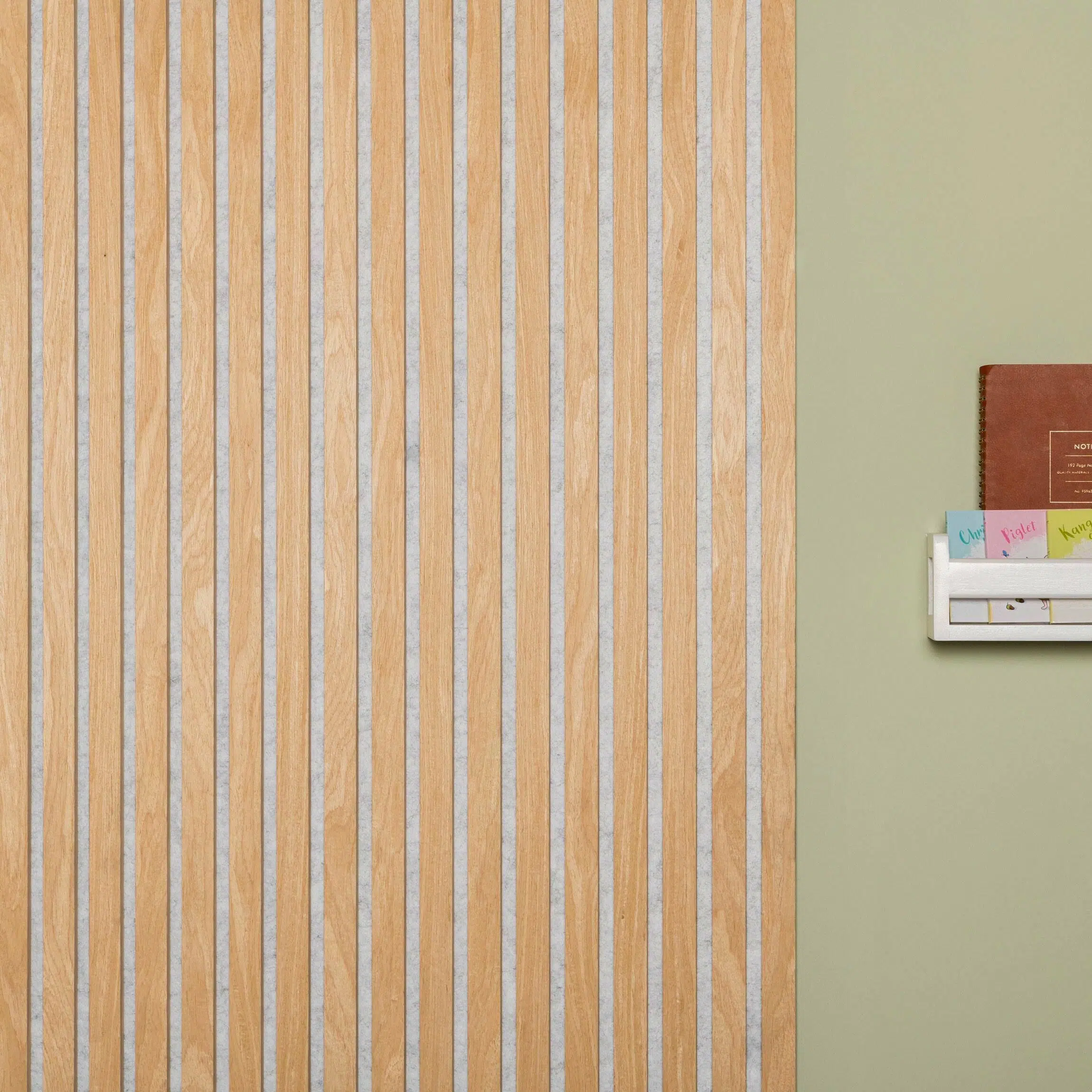 Classic oak slat wall panels (17mm thick) Grey back