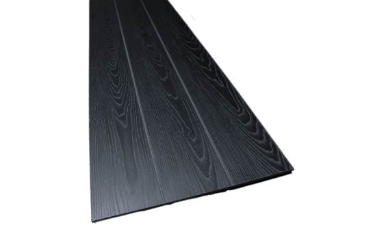 dark ebony wall panels, with flashes of real wood on the melamine surface